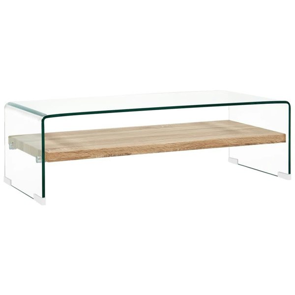 Berkfield Coffee Table Clear 98x45x31 cm Tempered Glass