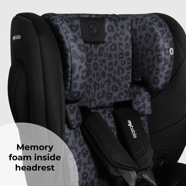 My Babiie MBCS80 Foldable Toddler to Booster R129 Car Seat with ISOFIX - Black Leopard