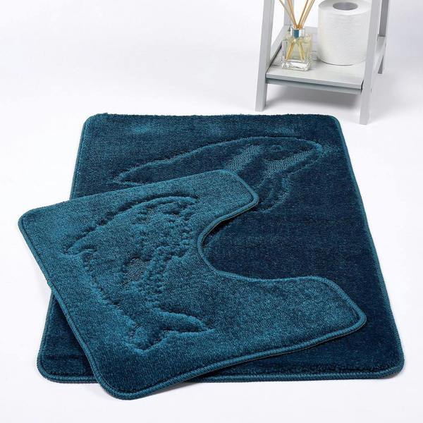 Dolphin 2pc Bath Mat and Pedestal Set