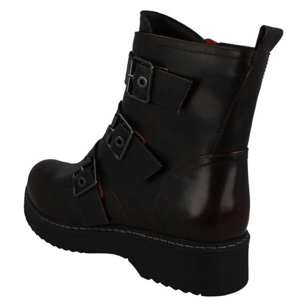 Spot On Ladies Spot On Buckle Ankle Boots F51069