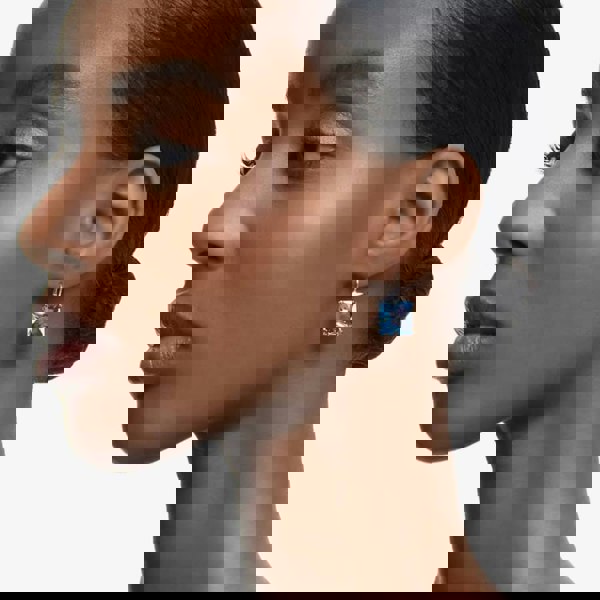 Swarovski Ladies Millenia Blue Square Cut Dropper Earrings 5619472