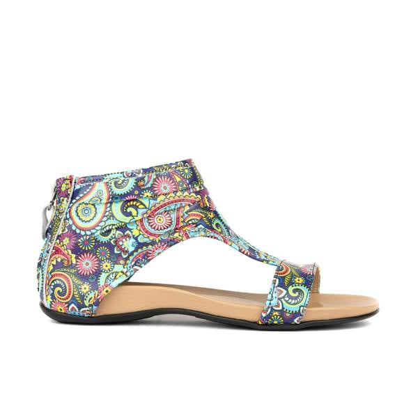 Embassy London Downtown - Festival Blue - Women's flat T-bar sandal with covered heel