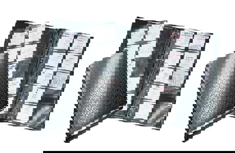 Durable VISIFIX CENTIUM 400 Business Card Ring Binder | A-Z Index | A4 Black