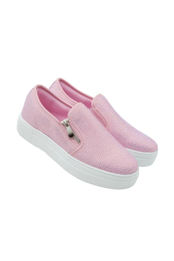 Crystal Deluxe Zip Pumps Limited Edition Trainers Pink, with a closer look at the design details