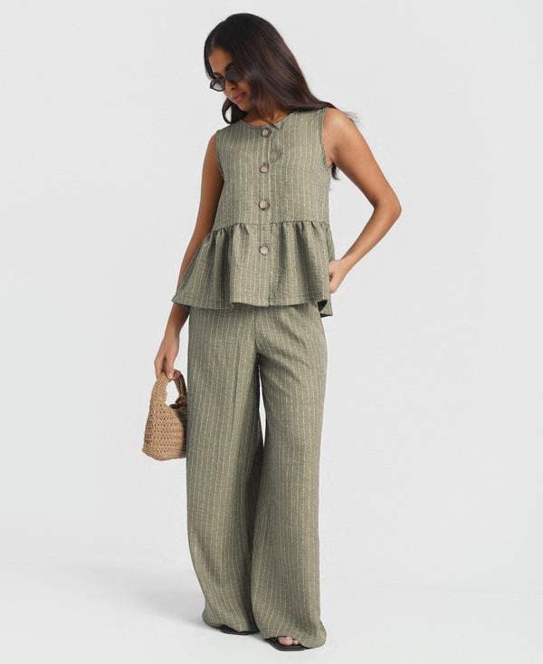 Khaki Stripe co ord
