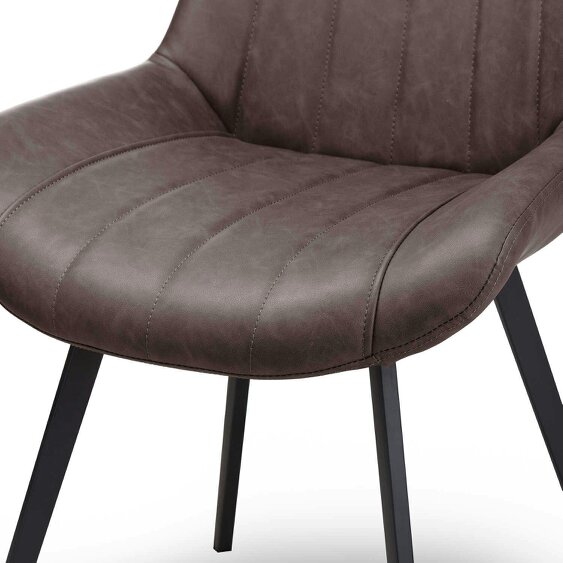 Wyld Haus Montagny Coffee Brown Ribbed Upholstered Dining Chair