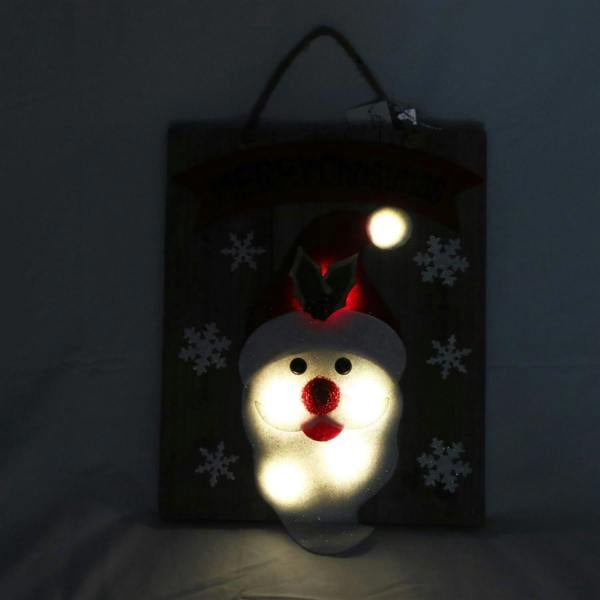 30cm Santa Wooden Frame Wall Decoration with 6 Warm White LED Bulbs image 5