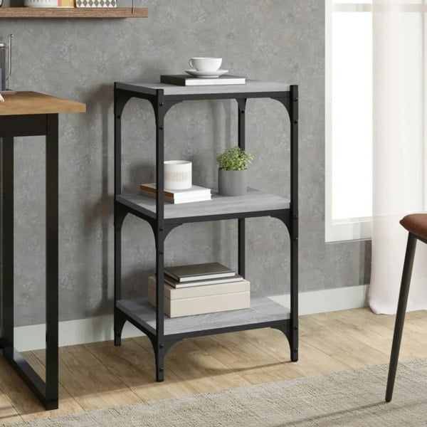 Berkfield Book Cabinet Grey Sonoma 40x33x70.5 cm Engineered Wood and Steel