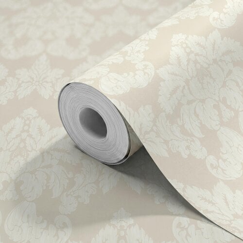 Hoopla Walls Windsor Damask - Linen 10m Wallpaper