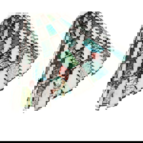 Emerald Green and Opal White Tiffany Pendant Shade with Ruby Red Beads Image 4