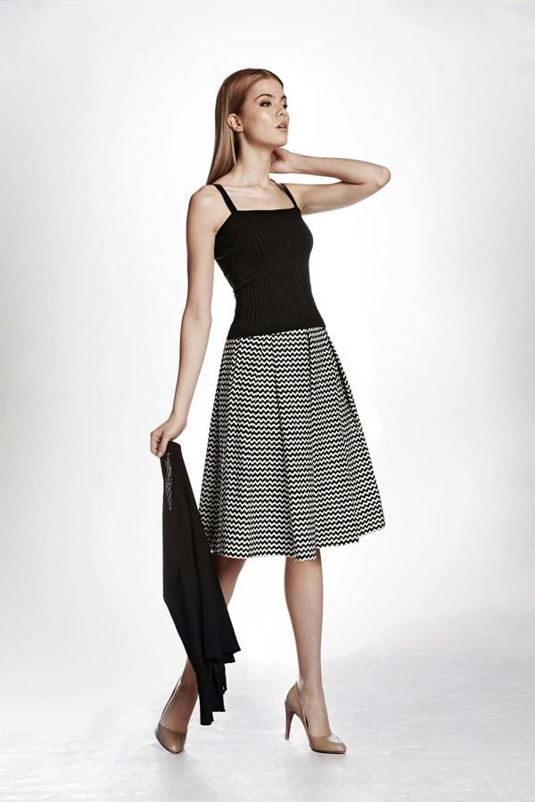 Rumour London Ravello chevron midi skirt