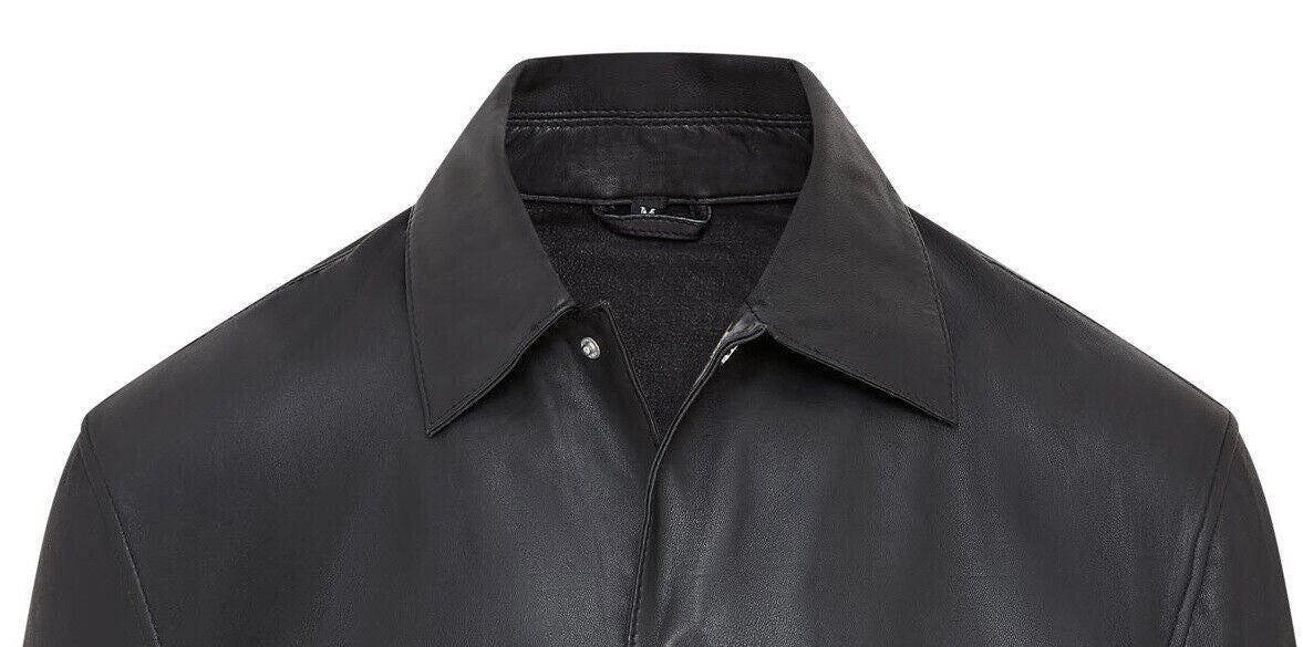Infinity Leather Mens Black Leather Trucker Western Unlined Shirt Jacket - Abilene