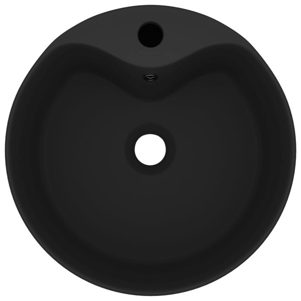 Berkfield Luxury Wash Basin with Overflow Matt Black 36x13 cm Ceramic