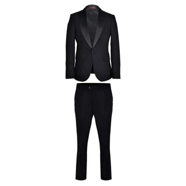 Alfredo Single Breasted Shawl Lapel Tuxedo - Black