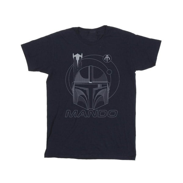 Star Wars Boys The Mandalorian Rings Helmet T-Shirt - Navy Blue