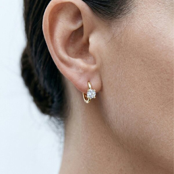 Uchi & Soto Shikaku Stone Huggie Hoop Earrings