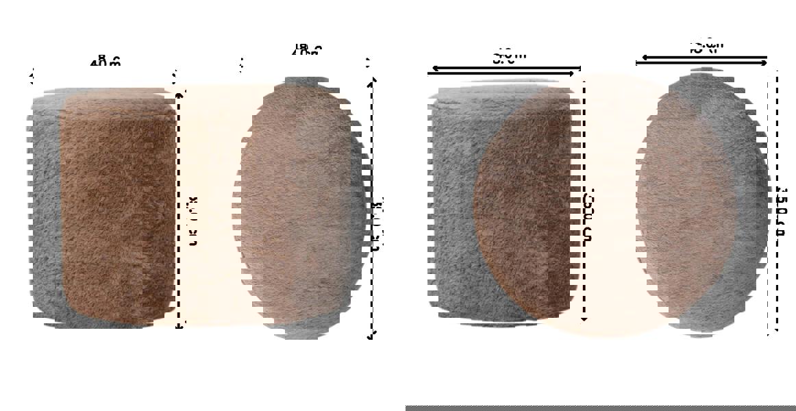 Artisan Furniture Mocha Faux Fur Round Footstool