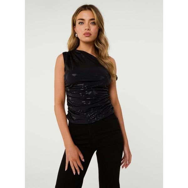 Pink Vanilla Twist Shoulder Disco Top