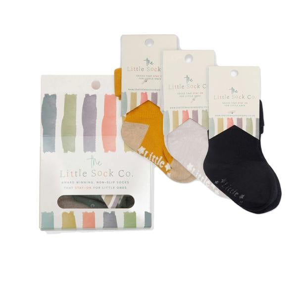 Little Sock Co. Gift Box of Socks - 3 Pairs of Original Non-Slip Stay-on Socks
