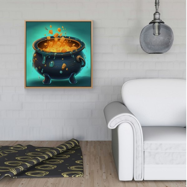 Warren Reed Bubbling Cauldron Splash Art Framed Canvas