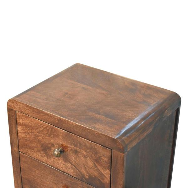 Artisan Furniture Solid Wood California Walnut Naya Bedside, 3 Drawers, Brown