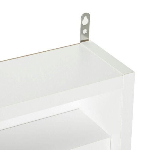 Wyld Haus Ronimo Wood And Glass White Wall Mounted Display Cabinet With Adjustable Shelves