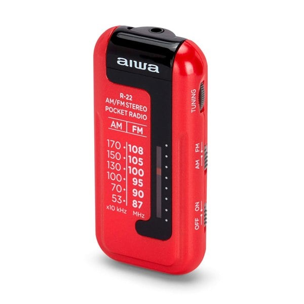 Aiwa R-22 MW/FM Stereo Pocket Radio With Headphones