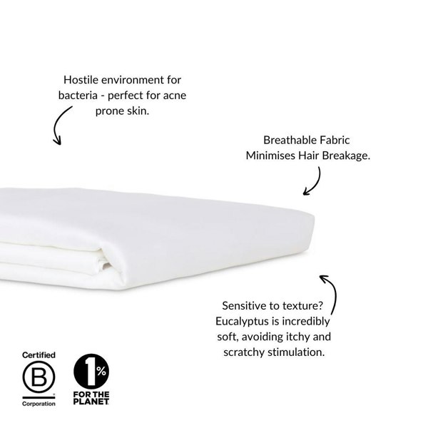 Ethical Bedding Eucalyptus Silk Fitted Sheet - White