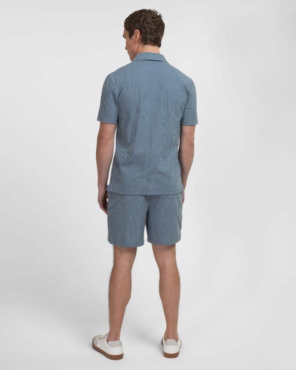 Steel & Jelly Kenton - Paisley Texture Jersey Short Sleeve Shirt
