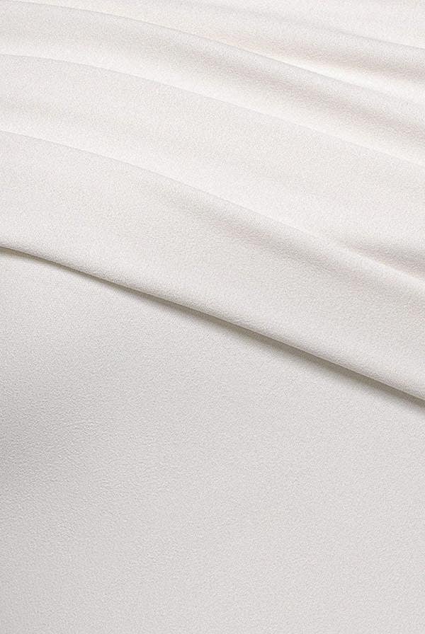 Scuba Crepe Pleated Drop Shoulder Midi Dress - White DR4490