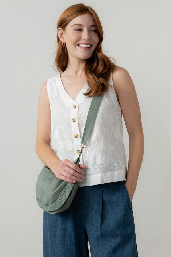 Lily & Me Cotton Tencel Crossbody Bag Laurel