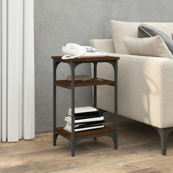 Berkfield Side Table Brown Oak 35x30x60 cm Engineered Wood
