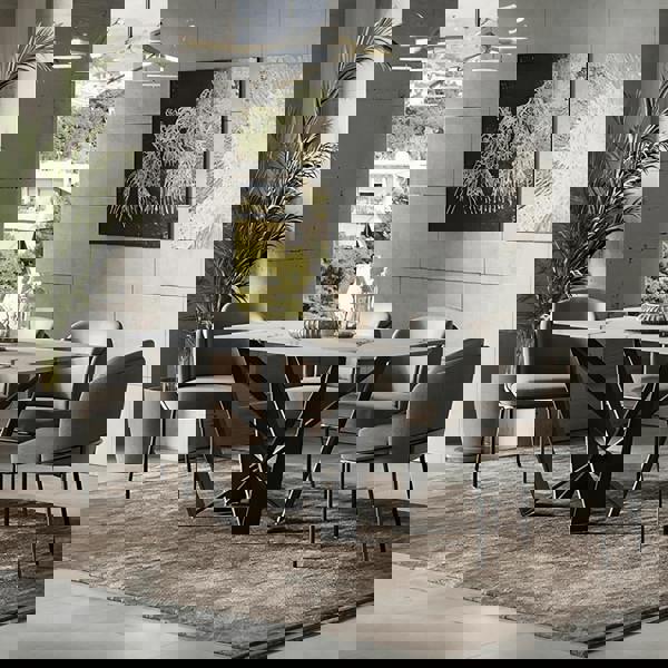 Weilai Concept Helix Dining Table Set, Sintered Stone