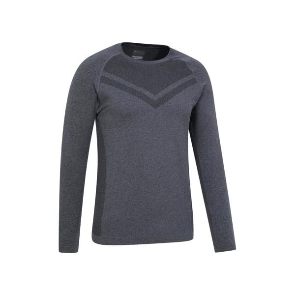 Mountain Warehouse Mens Ventina Seamless Base Layer Top - Charcoal - 