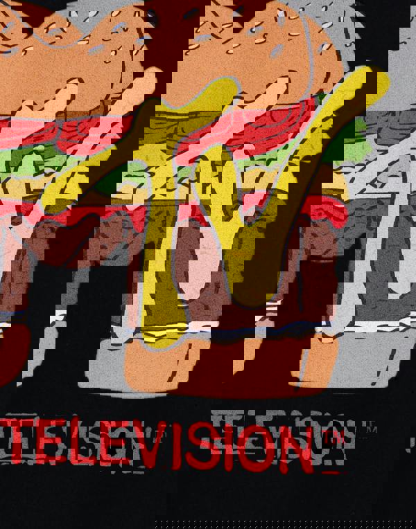 MTV Unisex Black Burger Short Sleeved T-Shirt