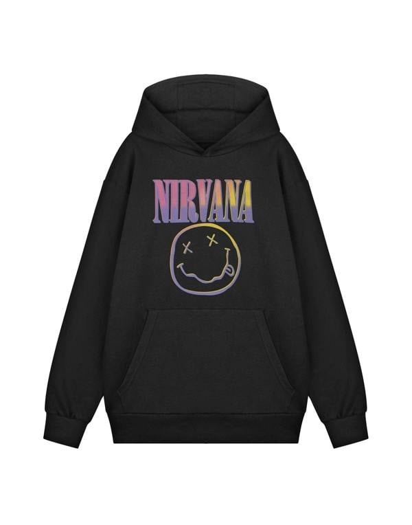 Nirvana Unisex Black Sunset Logo Adults Hoodie