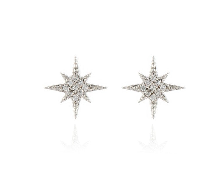 Cachet London North Star Silver Earrings