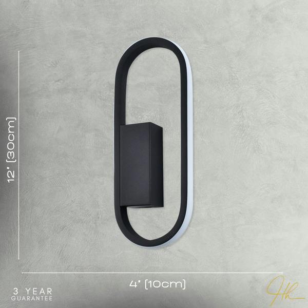 Modern Feature Style LED Wall Lighting Fitting in Matte Black Metal Image 7