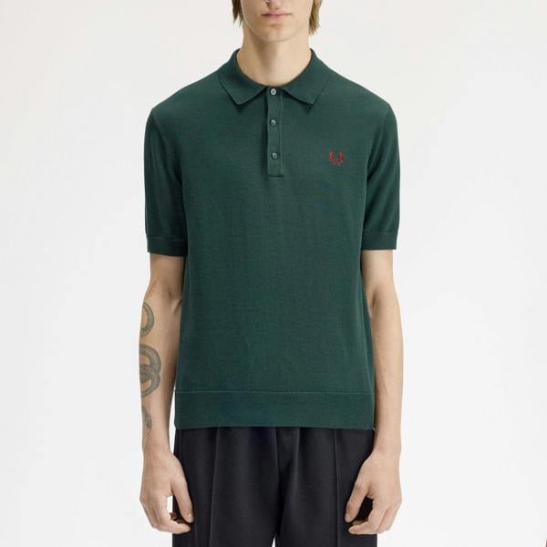 Fred Perry Cotton Knitted Polo Shirt