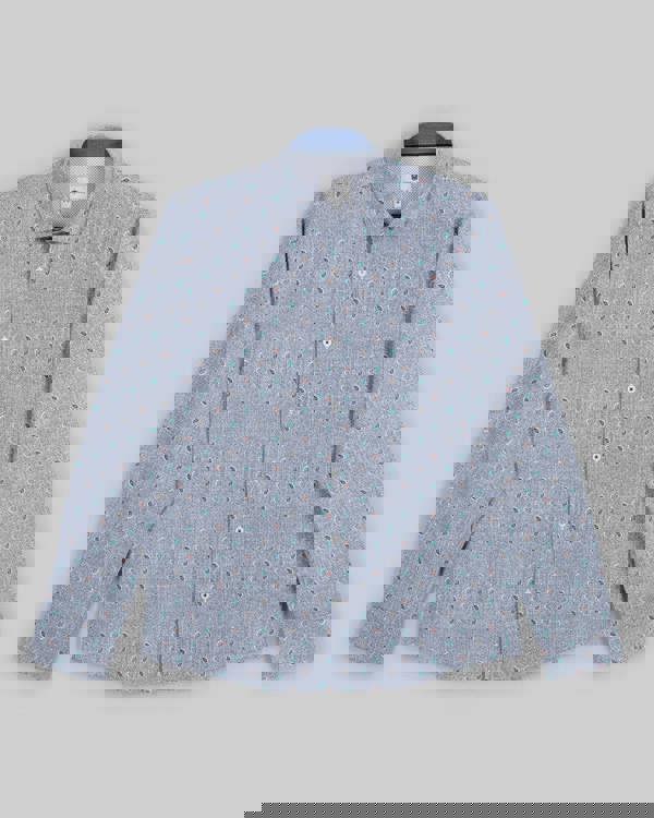 Steel & Jelly Mini Paisley Print Long Sleeve Stretch Shirt