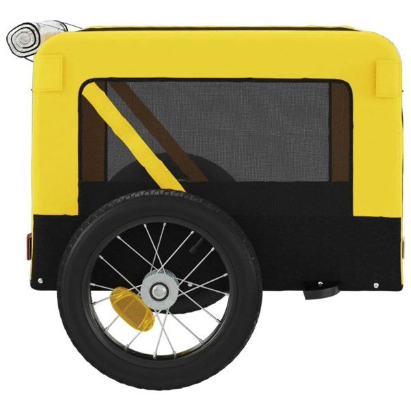 Berkfield Dog Bike Trailer Yellow and Black Oxford Fabric&Iron