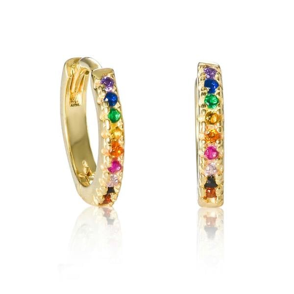 namana Gold Rainbow Mini Hoop Earrings for Women