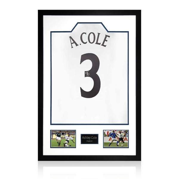 Ashley Cole Signed England Shirt Premium Frame