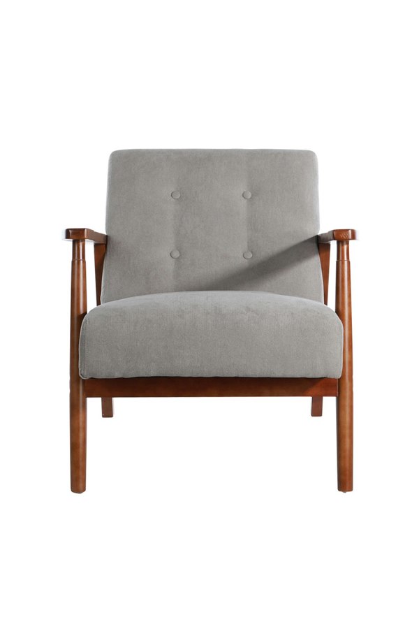 Living and Home Solid Wooden Button Cushion Armchair