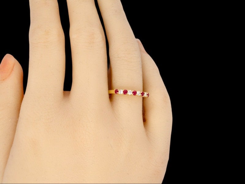 Vintage Tom A half hoop Ruby and Diamond Eternity ring