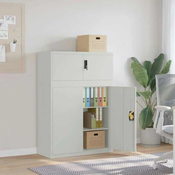 Berkfield File Cabinet Light Grey 90x40x130 cm Steel