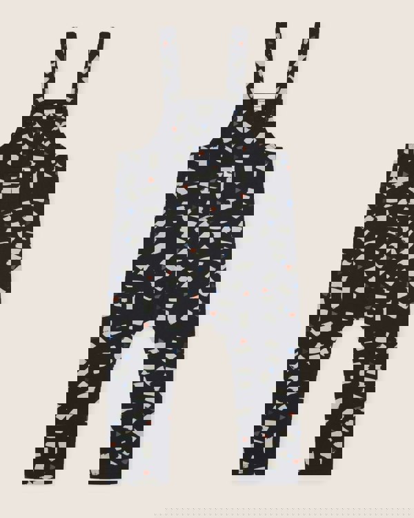 Black Confetti Print Dungarees