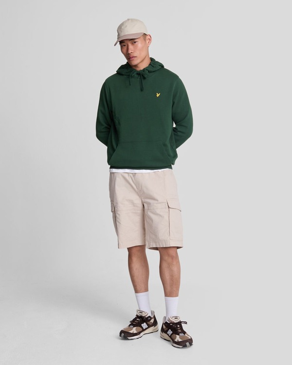 Lyle & Scott Branded Pull-over Hoodie - Dark Green