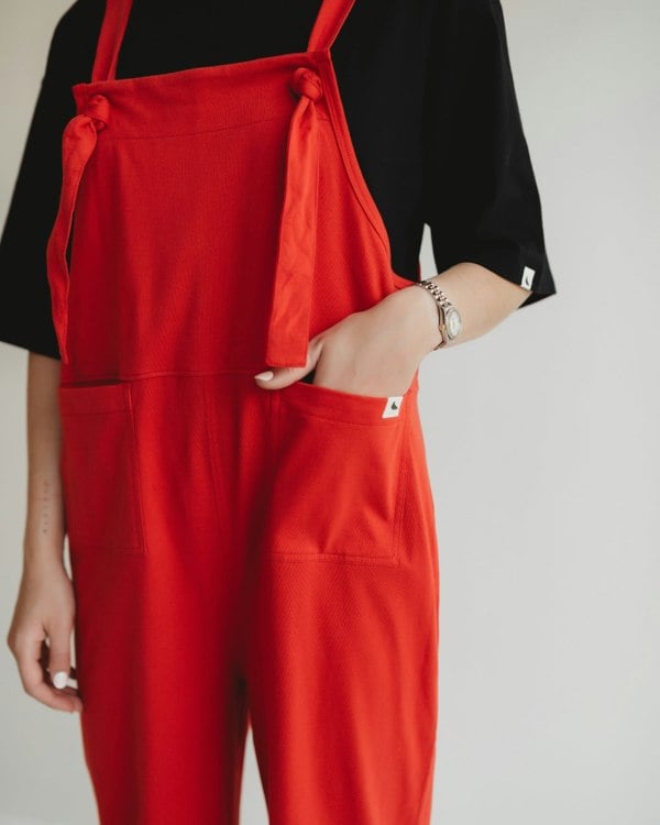 Lila Fire Hydrant Red Dungarees - image 3