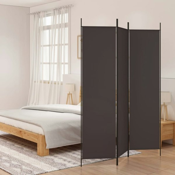 Berkfield 3-Panel Room Divider Brown 150x200 cm Fabric